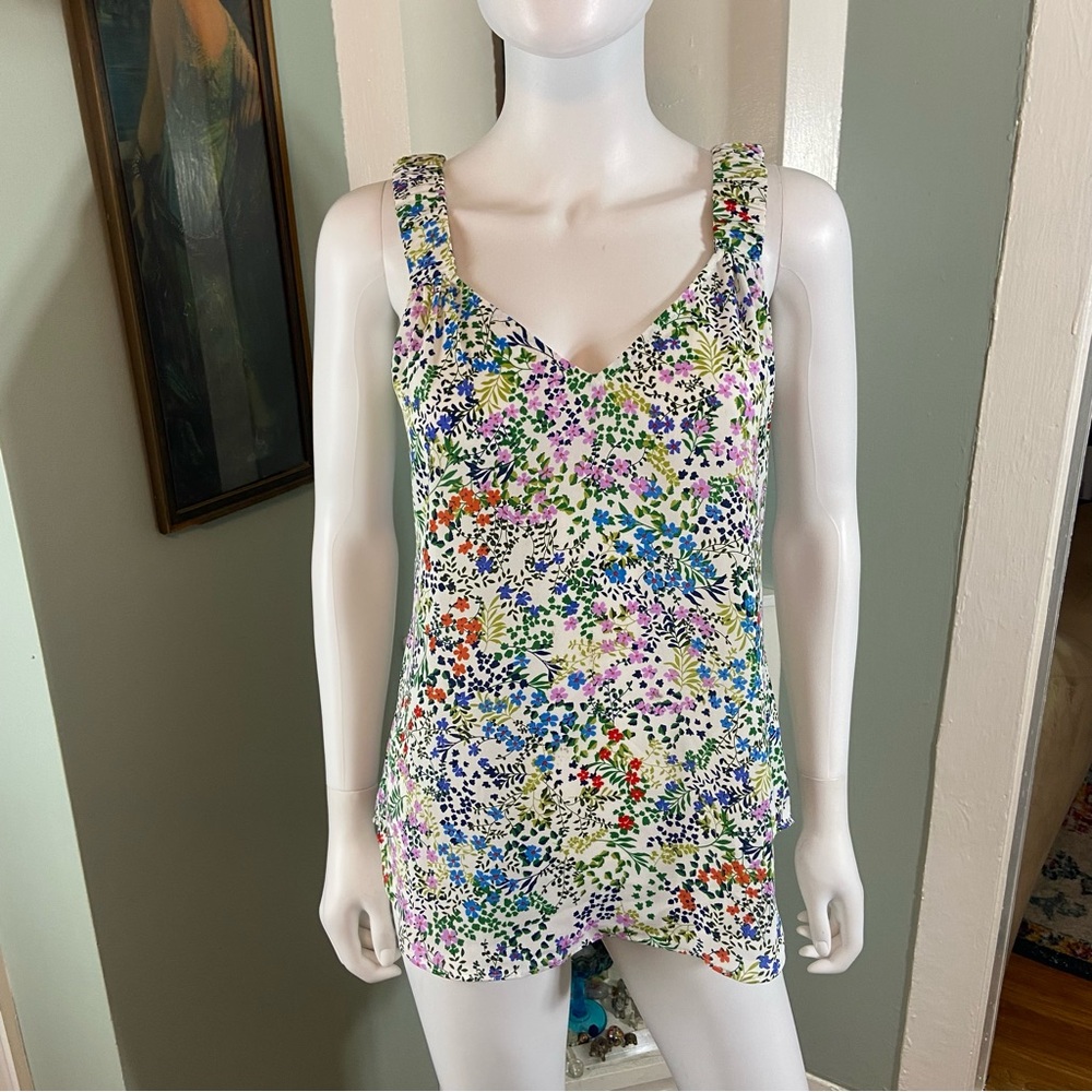 Cabi Rotation Paradise Floral Print Tank Top Blouse XS XSmall 5917 Sleeveless